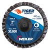 Weiler 2" BobCat Mini Abrasive Flap Disc, Flat (TY27), Type R Mount, 60Z 50958
